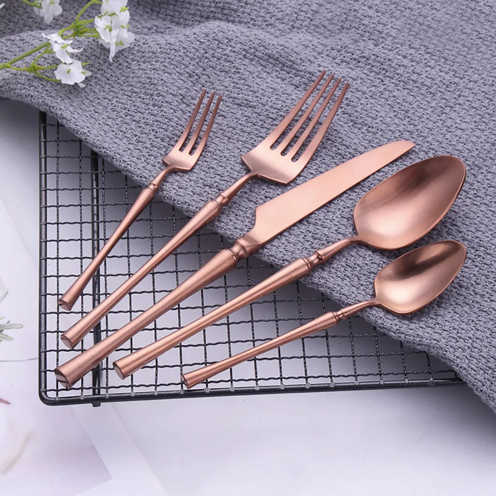 Pieces Knife Fork Spoon Gold Cutlery Complete Stainless