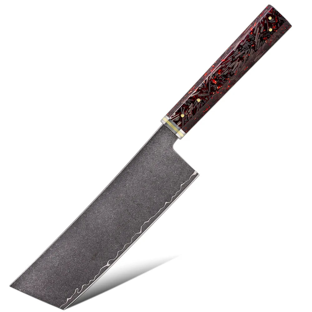 Knife 1-6pc Damascus 3-Layer Cladding Steel Knives Professional