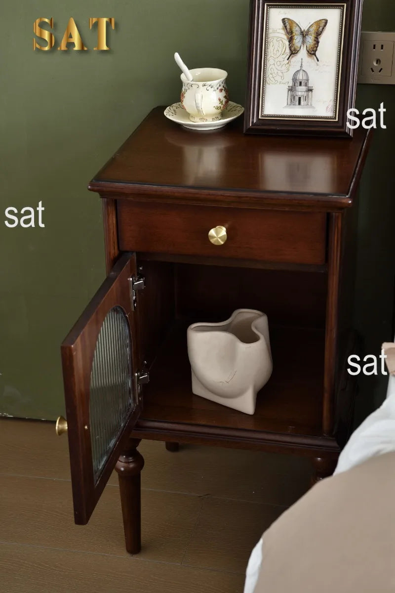 Solid Wood Bedside Table Bedroom Furniture Victorian Antique