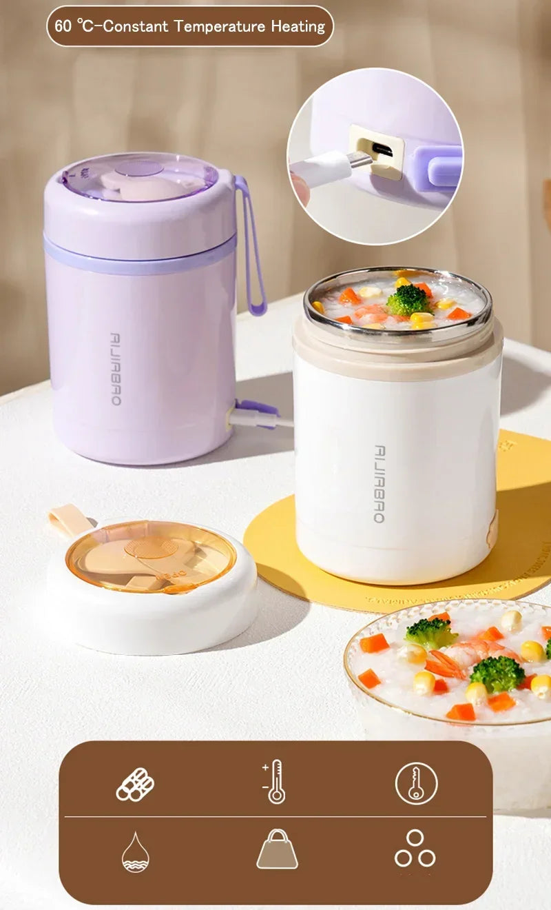 Plug-In Heated Lunch Box Constant Temperature Breakfast Cup
