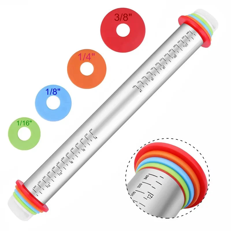 17inch Rolling Pin Pastry Baking Mat Stainless Steel