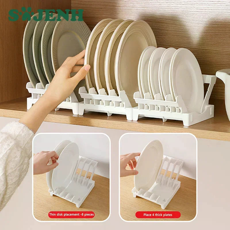 Dish Organizer Rack Upright Draining Cabinet Plate Organizer