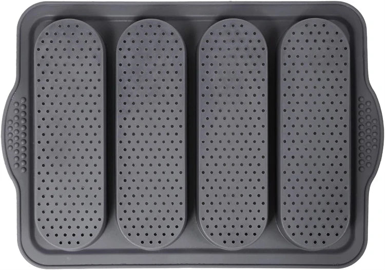 Silicone Loaf Pan Non-Stick Holes Baguette Pan Bread