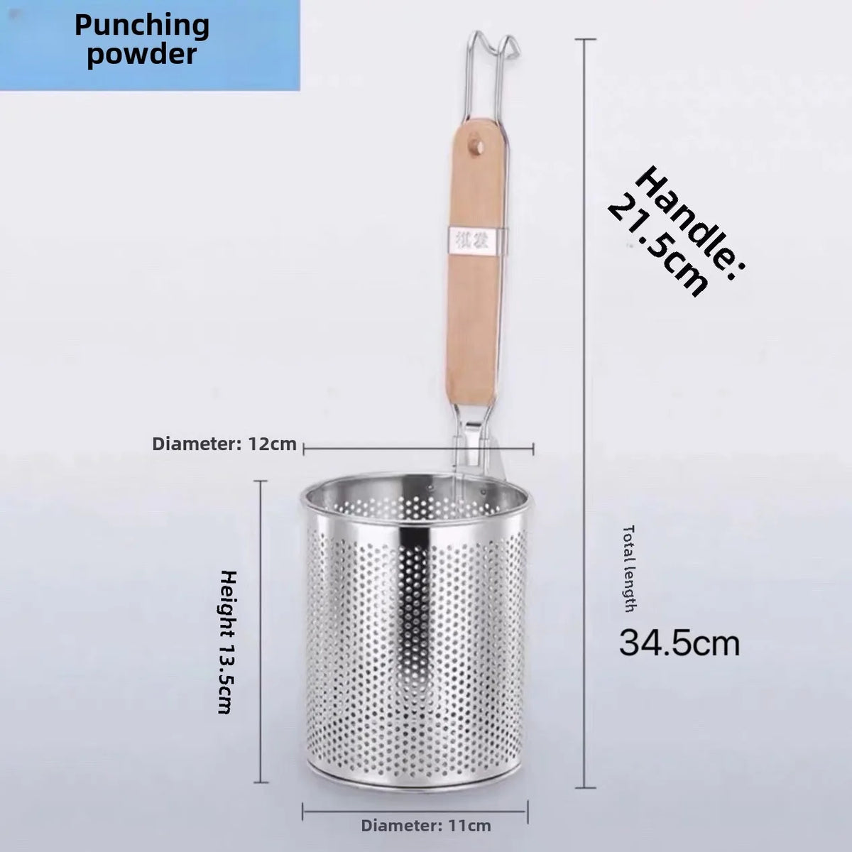 Durable Thickened Stainless Steel Funnel Wooden Handle Pasta