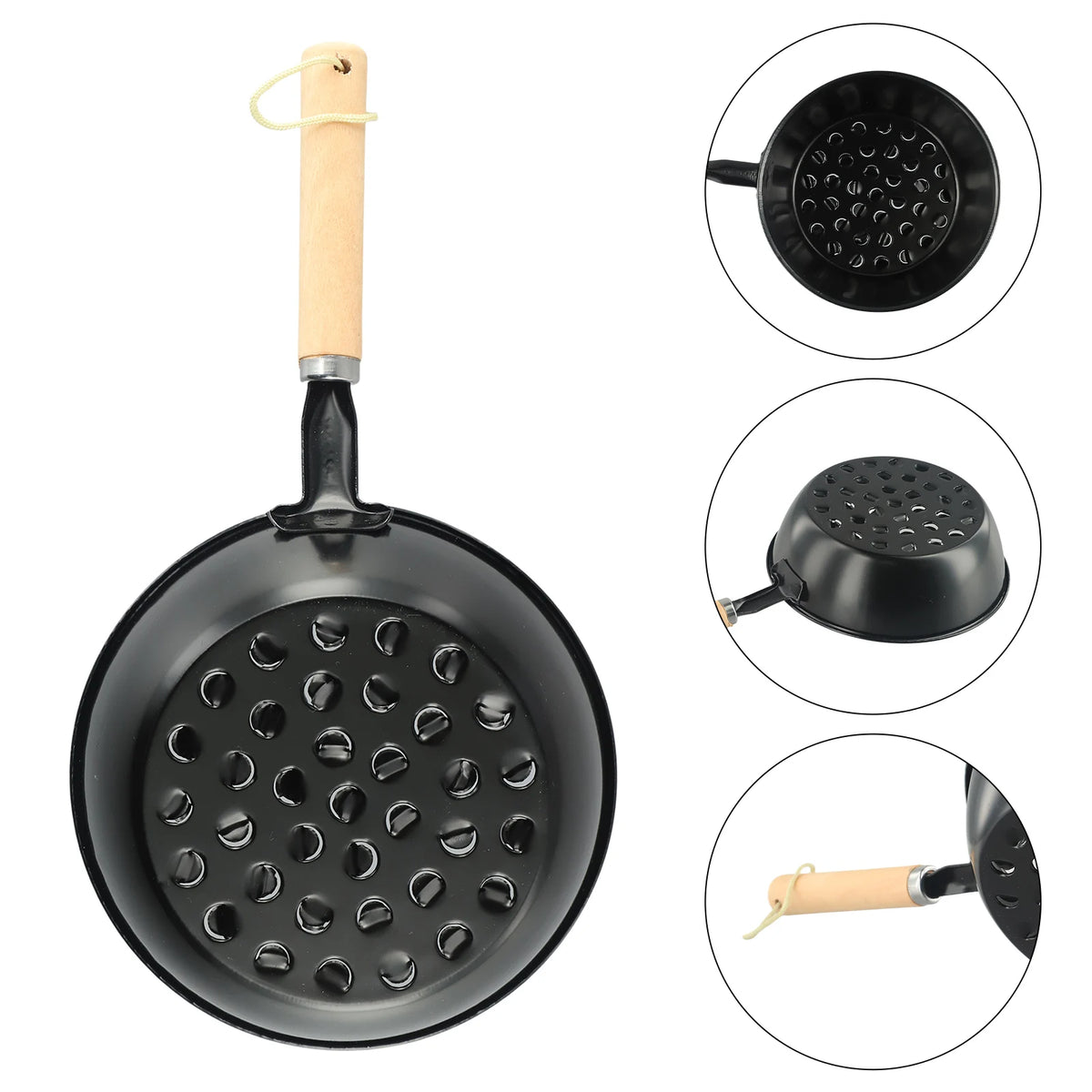 Charcoal Brazier Outdoor Camping Barbecue Brazier Wooden Handle