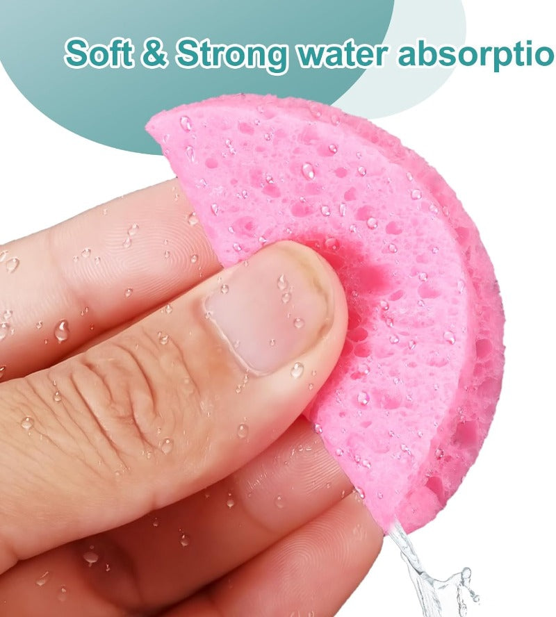50-1000pcs Compress Face Wash Puff Natural Wood Pulp