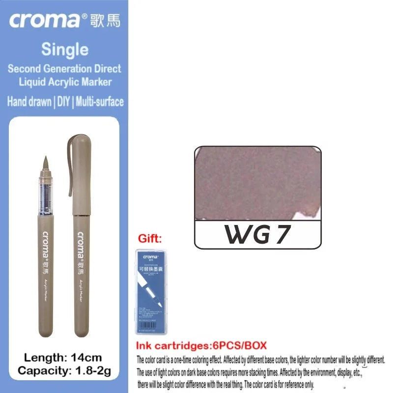 Croma 160/1 Colors Refillable Direct Liquid Acrylic Marker