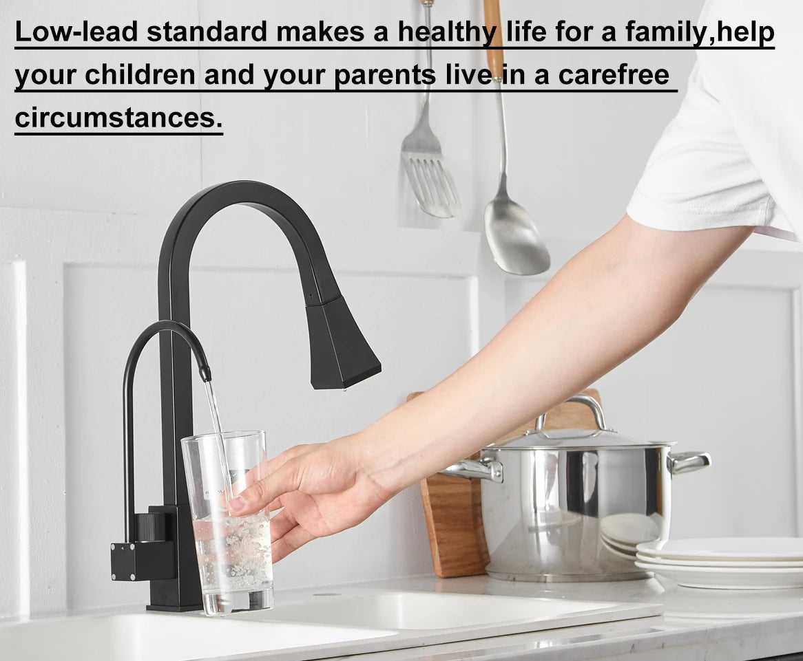 Square Touch On Filter Faucets Pull Down Cold