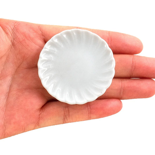1pcs 1/12 Dollhouse Miniature Mini Ceramic Plate Simulation