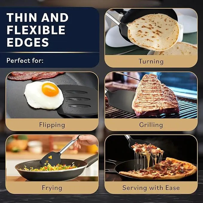 1/2pcs Silicone Spatula Heat Resistant Nonstick Steak Spatula