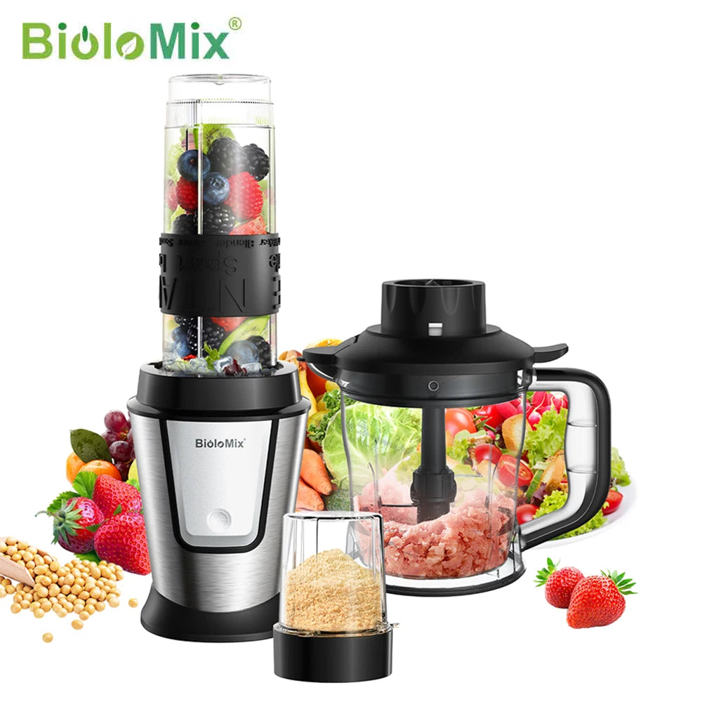 Biolomix 3-In-1 Food Processor 700w Juicer Blender Personal