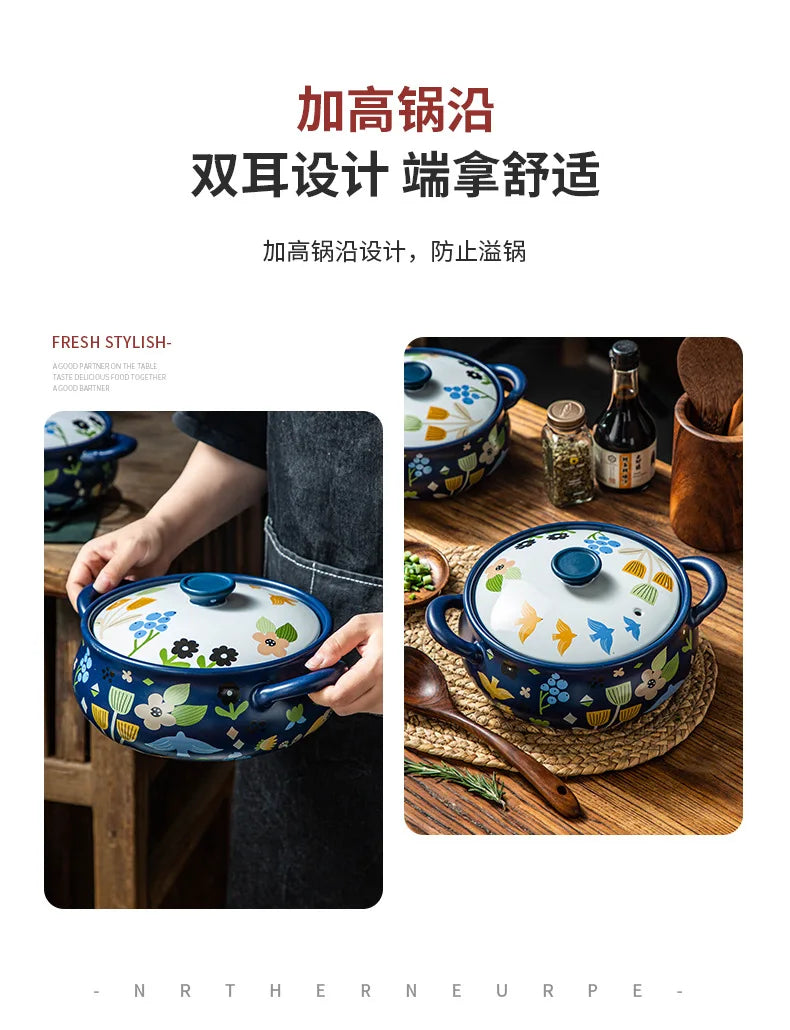 Korean Ceramic Casserole Creative Drum-Shaped Stew Pot Spodumene