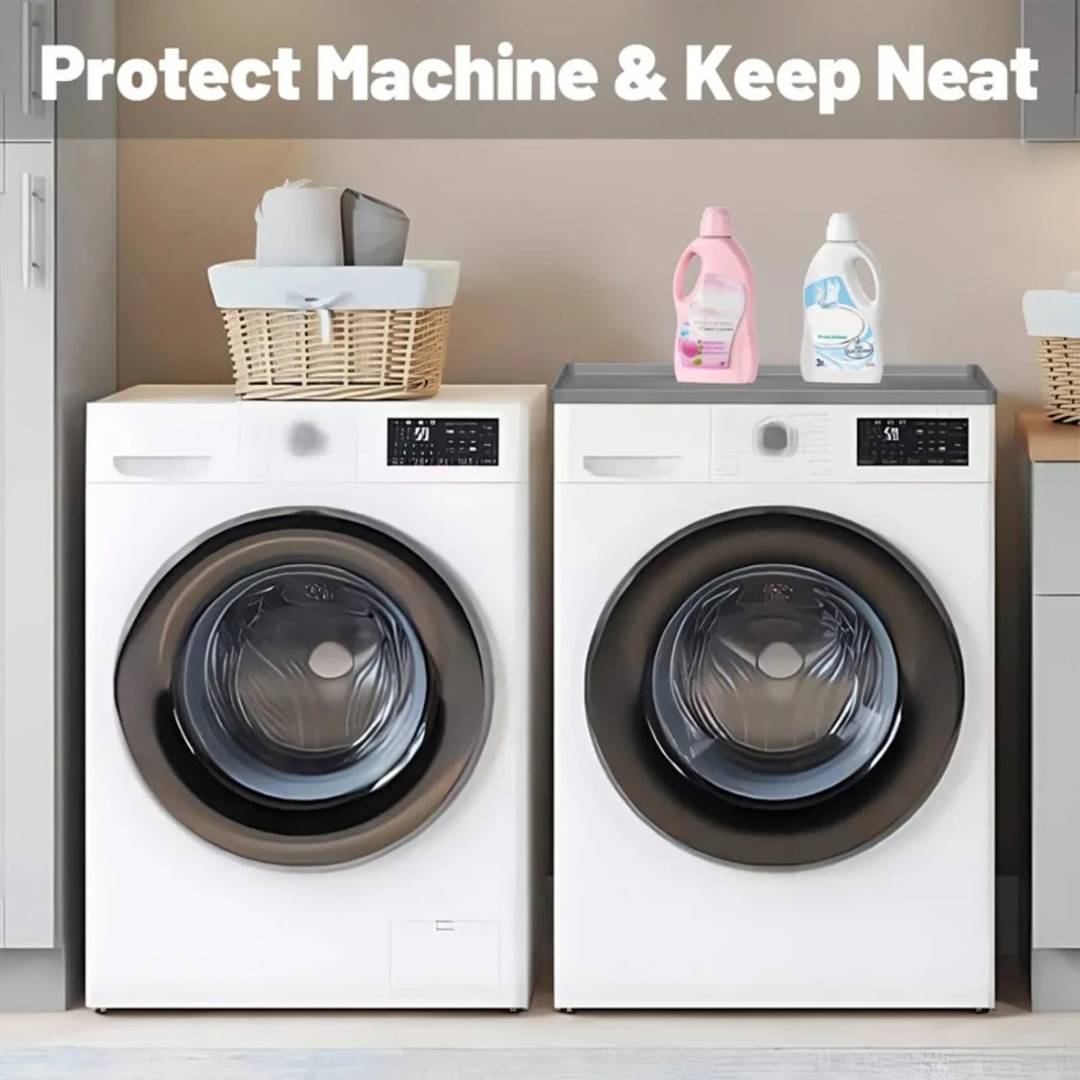 Grey Washer Dryer Top Cover Pack 27x27 Inch