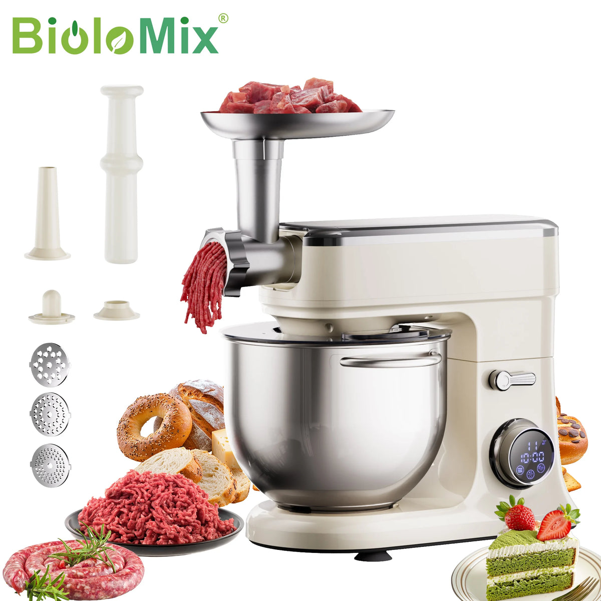 Biolomix 7l Food Mixers Baking 1200w Dc Motor