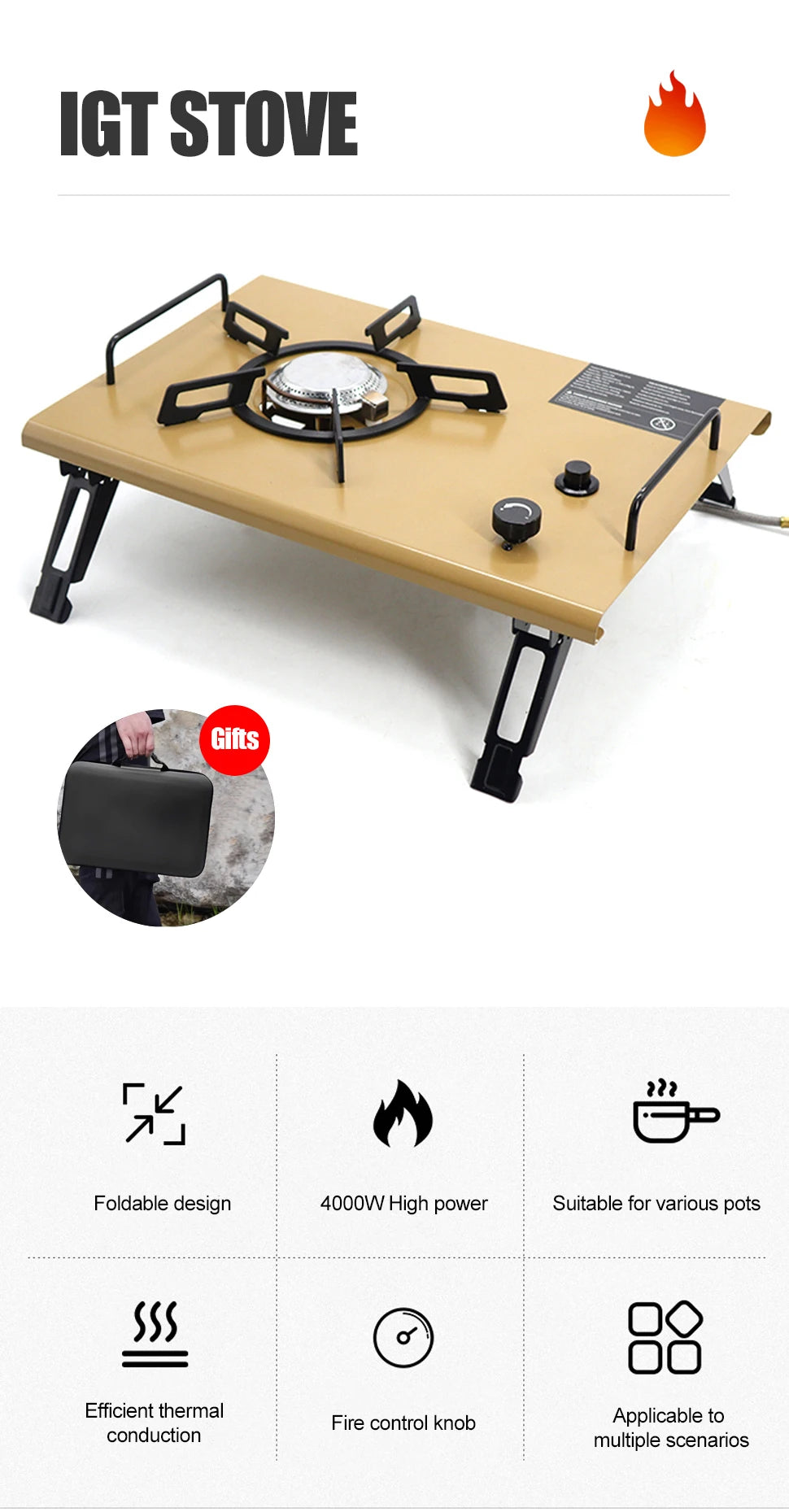 Westtune Igt Gas Stove Burner Strong Fire Heater