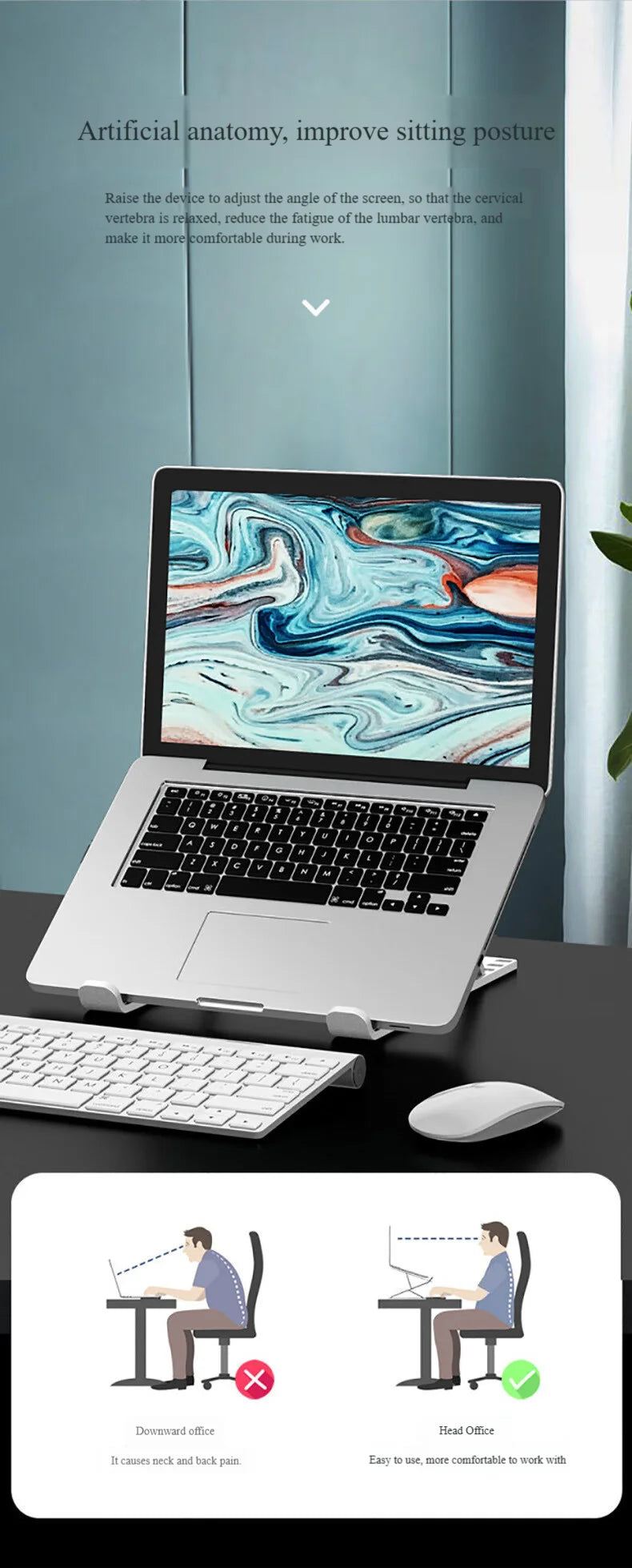 Laptop Stand Foldable Cooling Rack Height Increasing Tray