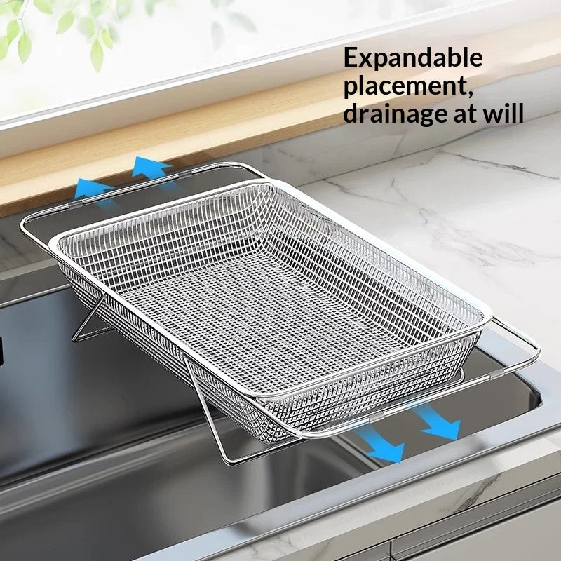 Expandable Stainless Steel Drain Basket 304 Grade Retractable