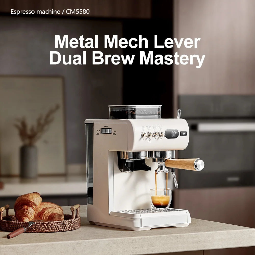 Semi-Automatic Espresso Machine Built-In Grinder & Cold Dual