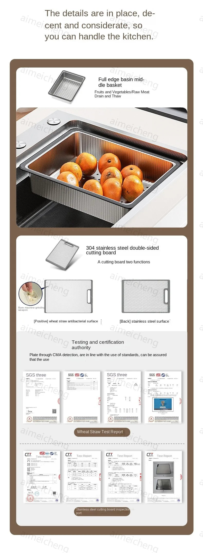 304 Stainless Steel Sink Silver Large Slot Wash