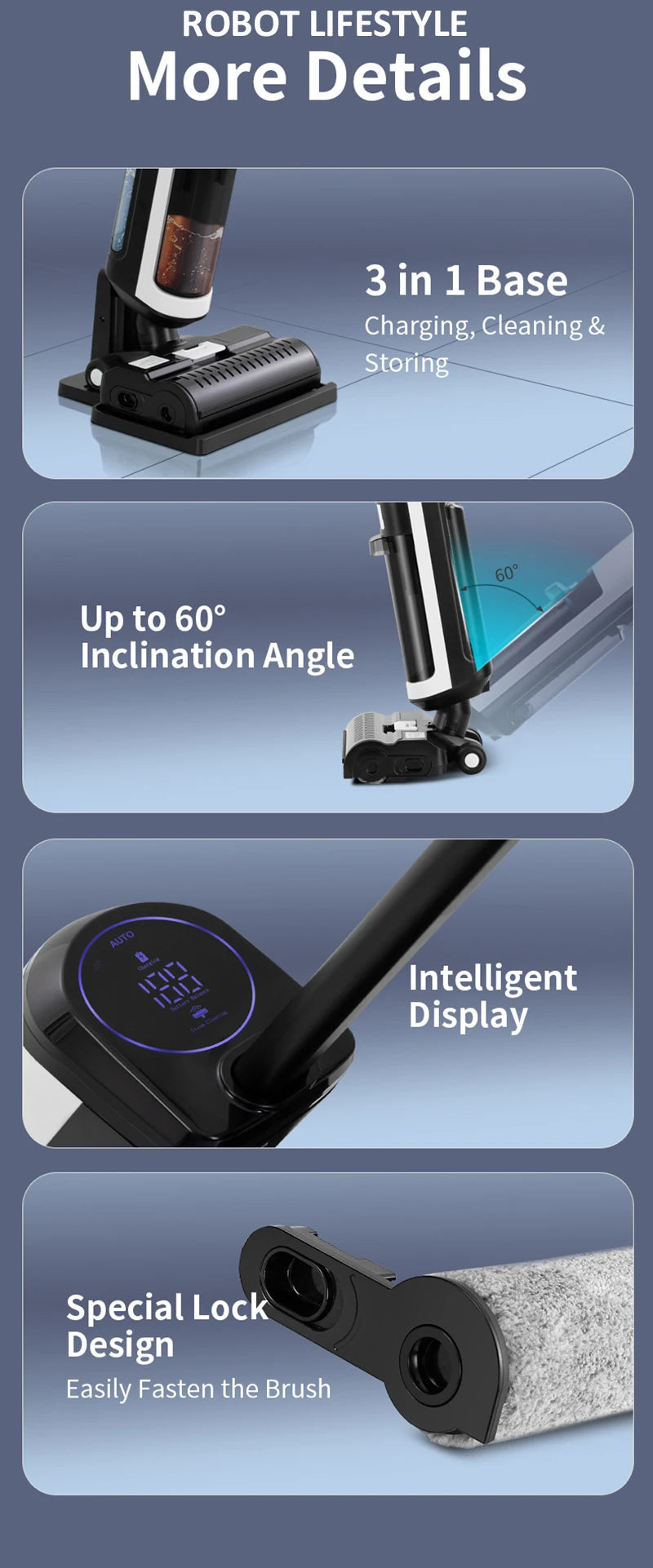 Cordless Handheld Vacuum Cleaner Wet Dry Cleaning Robot