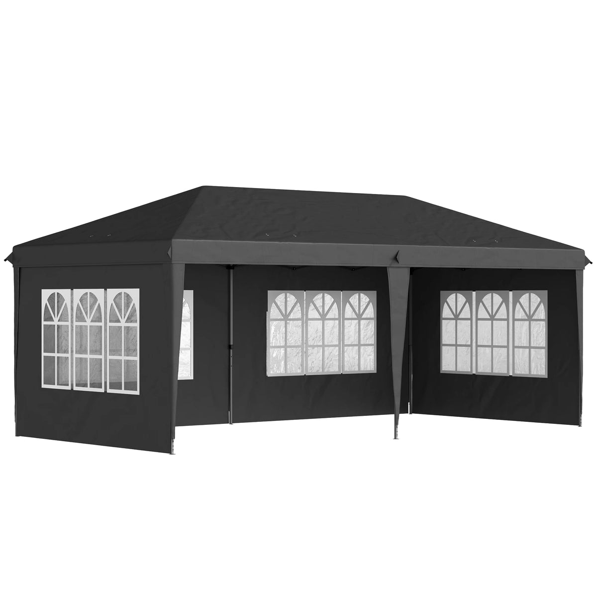 Outsunny 6m Garden Pop Up Gazebo Height Adjustable