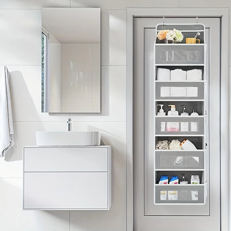 5-Shelf Hanging Storage Organizer - Behind Door Anti-Tilt