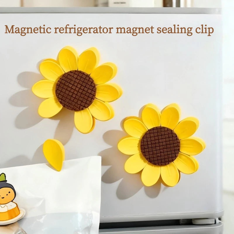 Sunflower Magnetic Sealing Clip Fridge Magnet 3d Petal