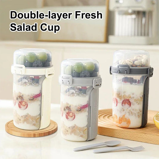 600ml Salad Oatmeal Cup Breakfast Double Cup Cereal