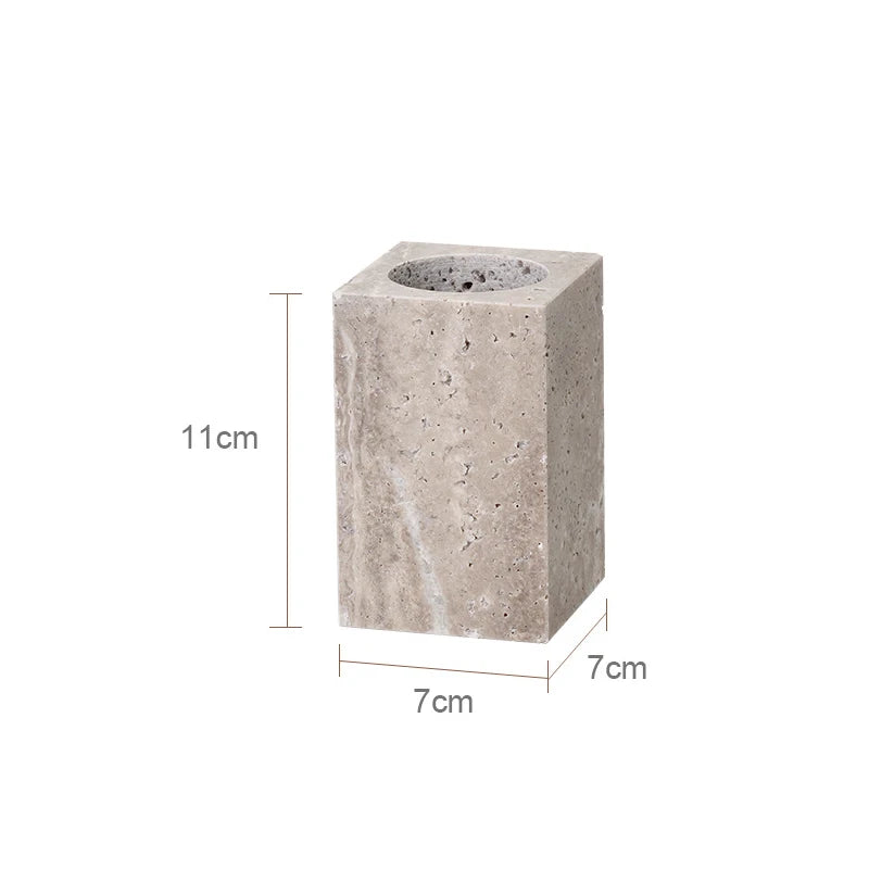 Travertino Grigio Bathroom Antique Natural Marble Soap Dispenser