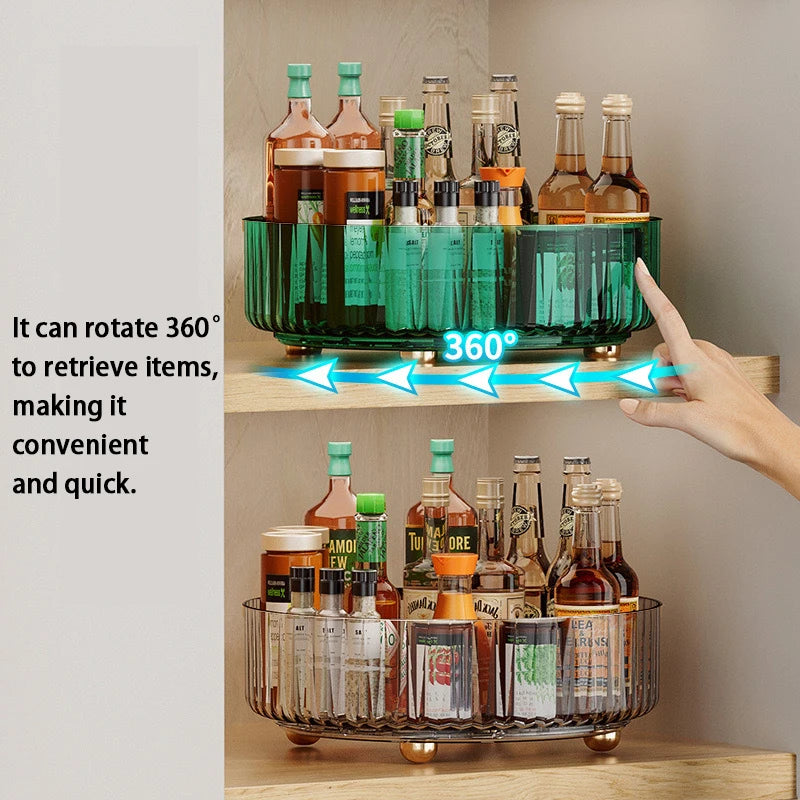 Rotating Spice Rack Kitchens Multi-Functional Storage Tray