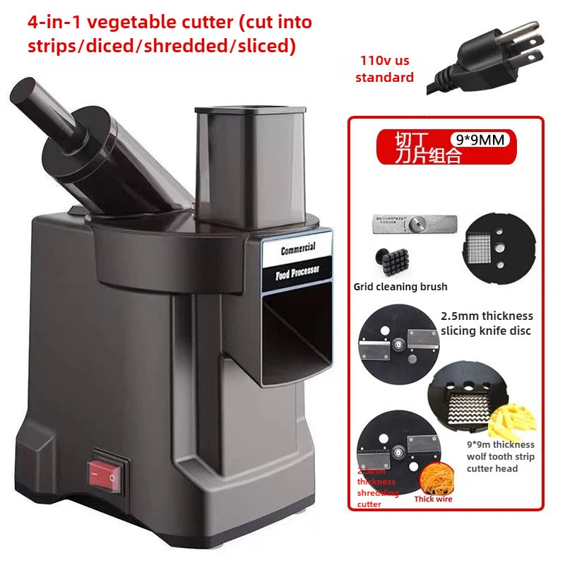 In Dual-Feed Electric Food Chopper Automatic Potato Dicer