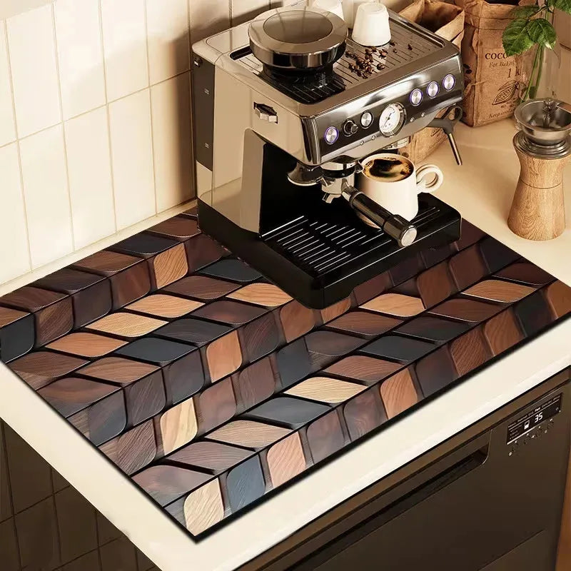 Vikama American Wood Grain Tableware Drying Mat Non-Slip