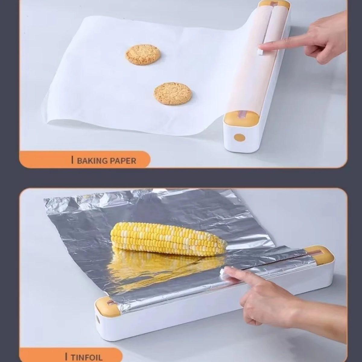 2-In-1 Plastic Wrap & Foil Dispenser Slide Cutter