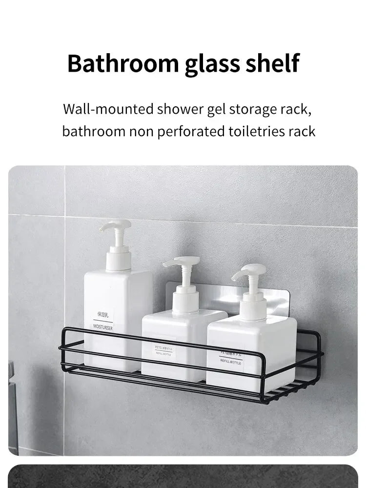 Bathroom Storage Rack Organizer Shelf Black Shelves Corner