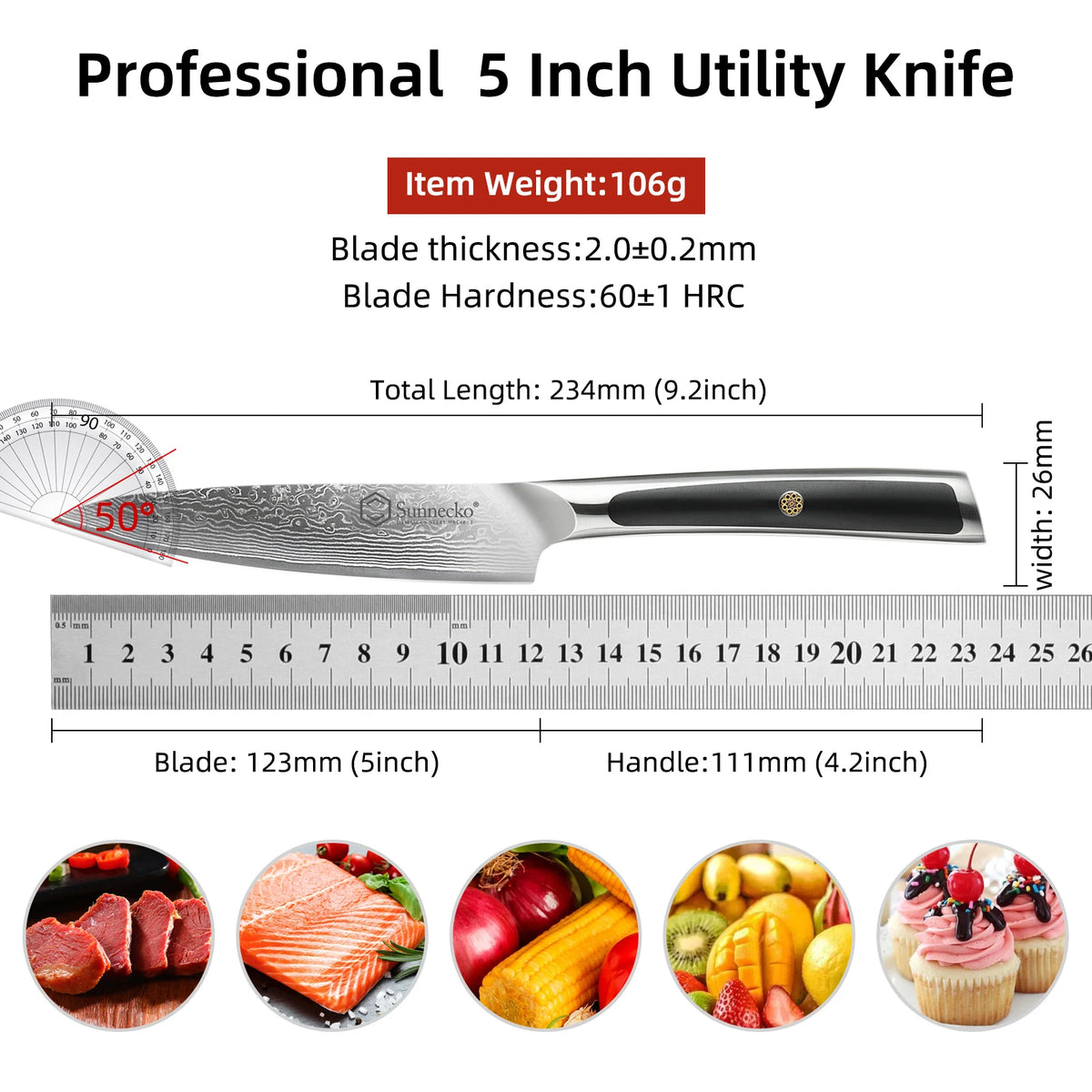 Sunnecko Damascus Steel Knives High Carbon Vg10 Core