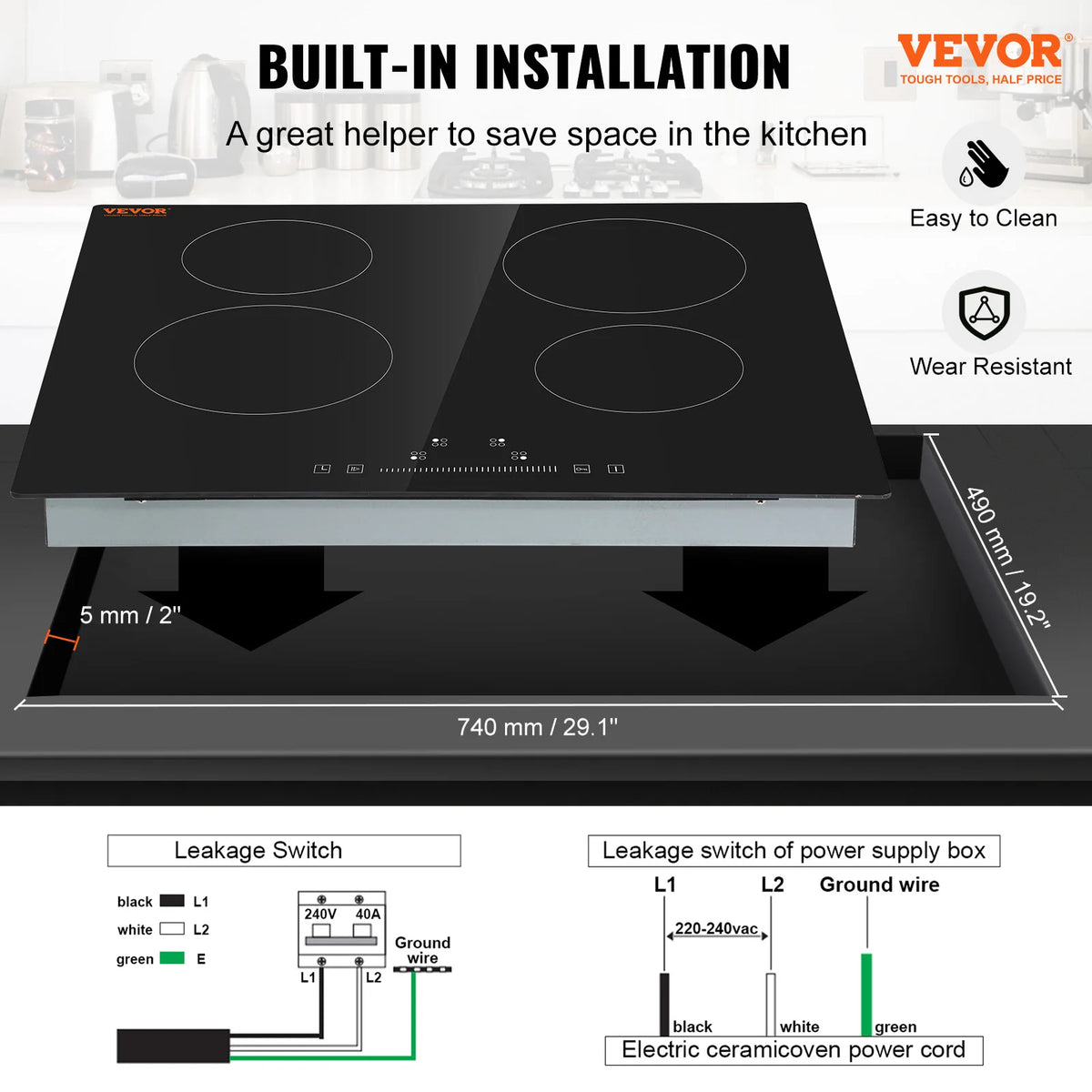 Succebuy 2/4/5 Burners Built-In Induction Stove Top 12/24/30in
