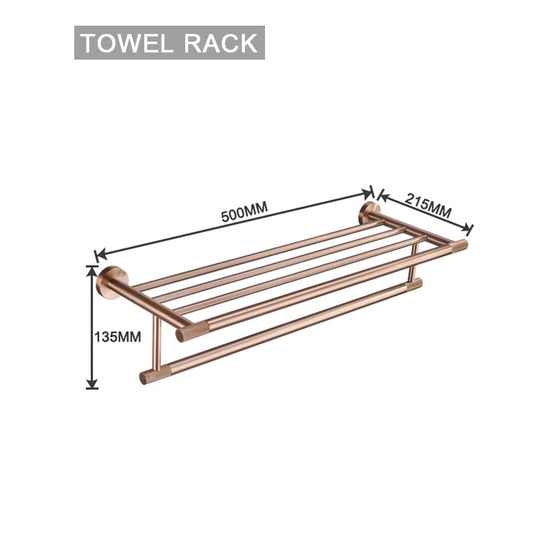 Brushed Rose Gold Stainless Steel Bathroom Hardware Towel