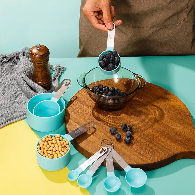 8pcs Measuring Cups & Spoons Stackable Nesting Measure