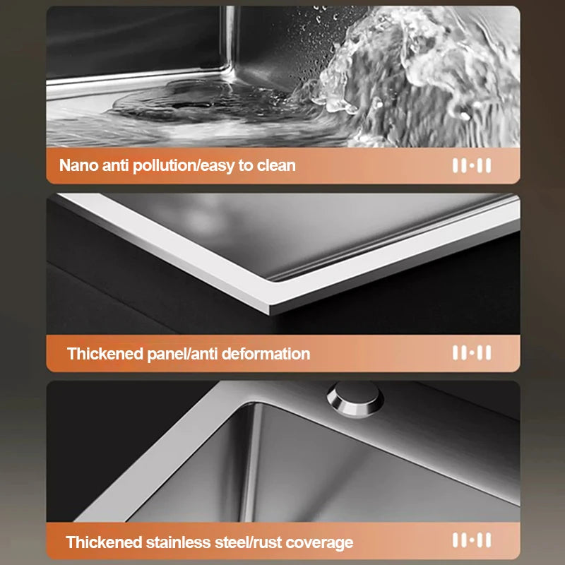 304 Stainless Steel Silver Sink Pull-Out Faucet Large