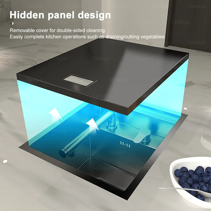 Hidden Sink Bar Sink Kit Folding Faucet Drain