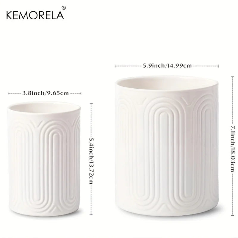 Ceramic Utensil Holder Organizer - Countertop Storage Jar