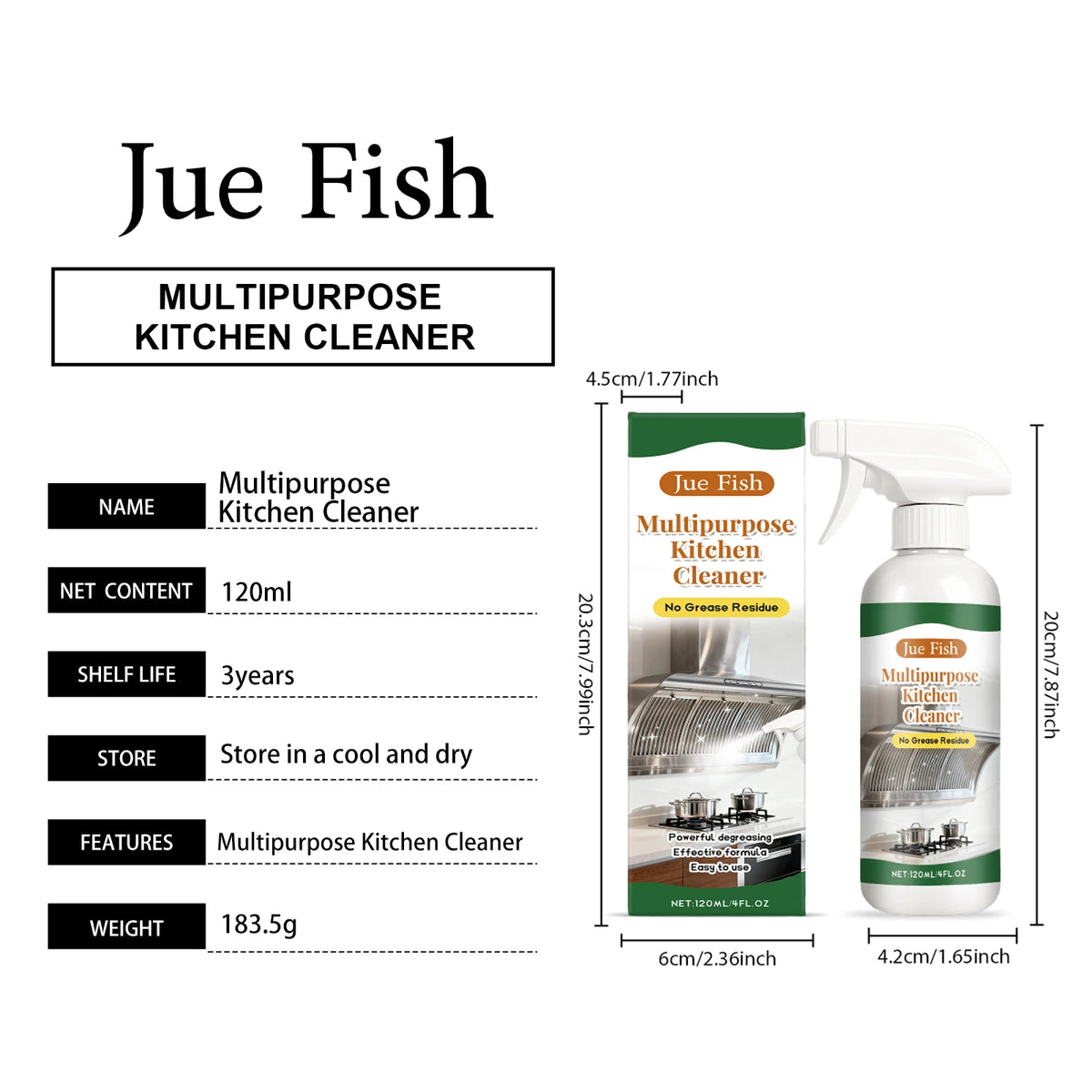 Grease Cleaner Spray Powerful Dissolve Stubborn Oil Stains