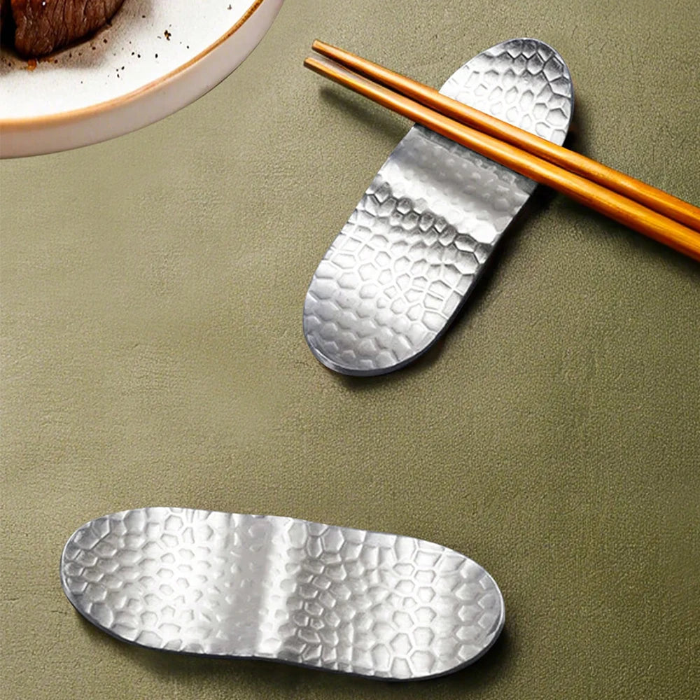 1/2/6pcs Stainless Steel Chopstick Rest Spoon Holder Elegant