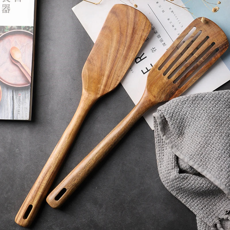 Teak Spatula Of Wooden Spatula Cooking Nonstick Cooking