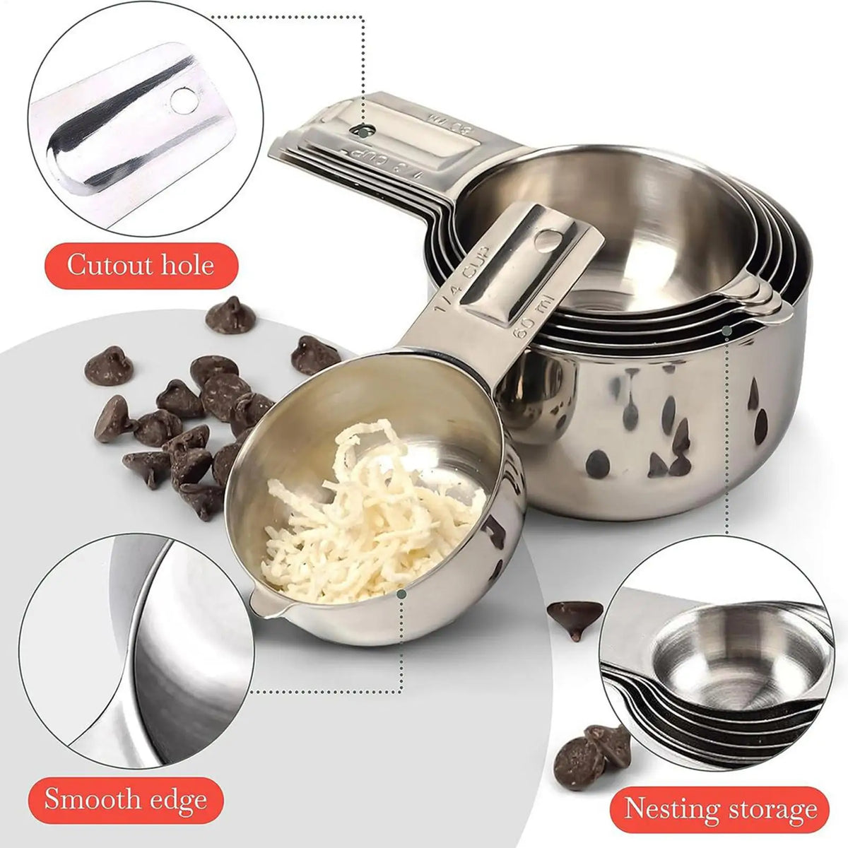 Measuring Cups Premium Stackable Measuring Spoon Scale Stainless