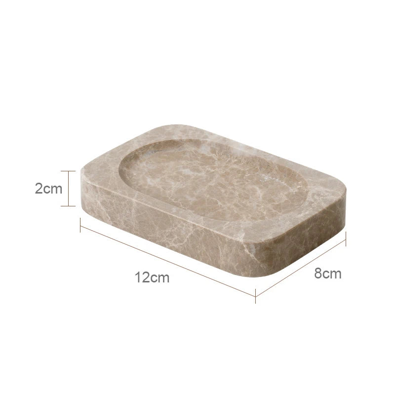 Emperador Light Natural Marble Bathroom Soap Dish Soap