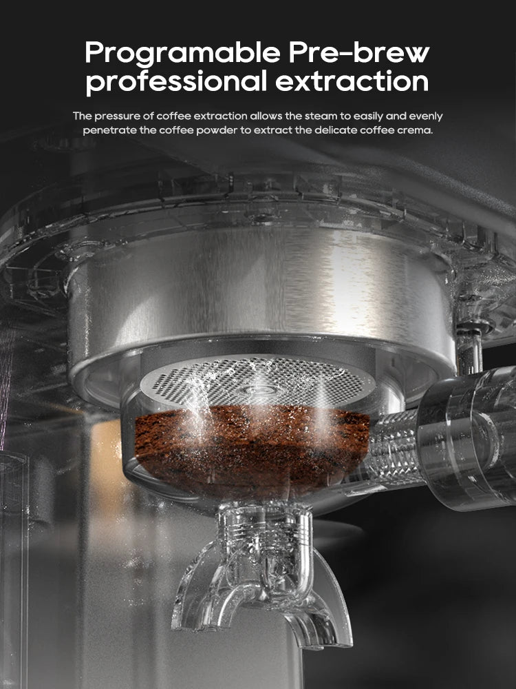 Hibrew H10a Black Espresso Machine Temperature Volume Pre