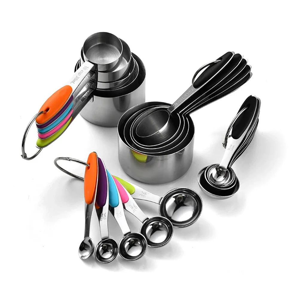 5/10pcs Stainless Steel Measuring Cups Spoons Baking Cake
