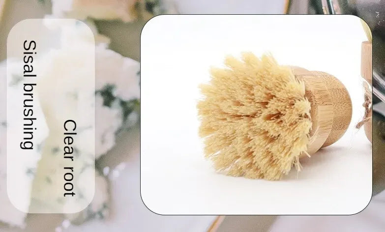 2pcs Dish Brush Kitchen Cleaning Brush Wooden Dish Brush with Natural Sisal and Coconut Durable Portable Eco Friendly Zero Waste