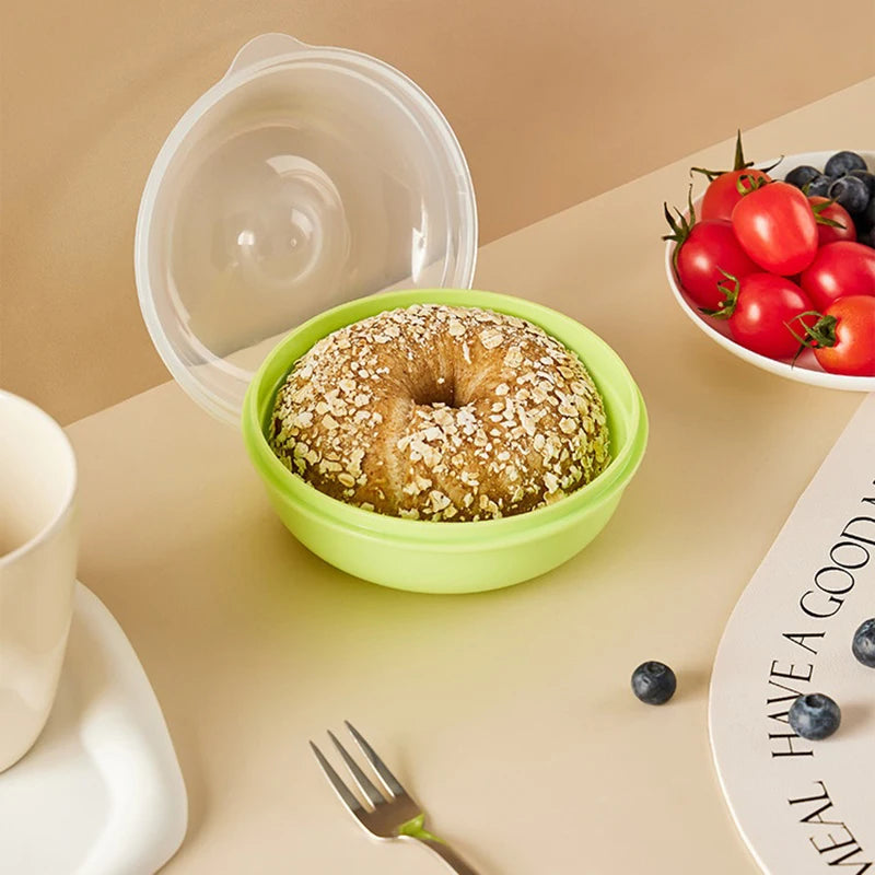 Bread Box Microwavable Transparent Round Shape Food Container